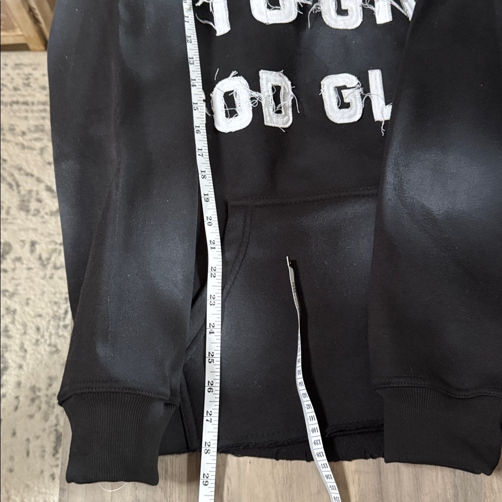 Men's Black Graphic Hoodie with Bold Lettering - Picture 11 of 13